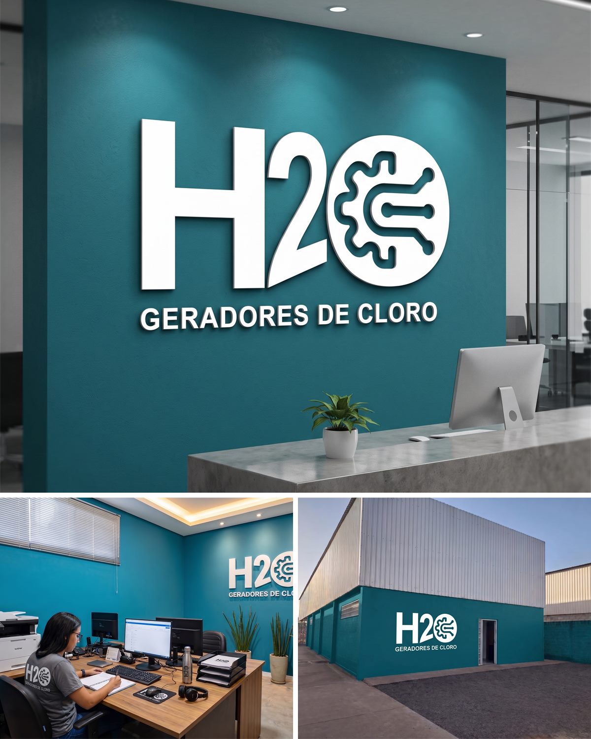 Equipe e fábrica da H2O Geradores de Cloro em Penápolis-SP